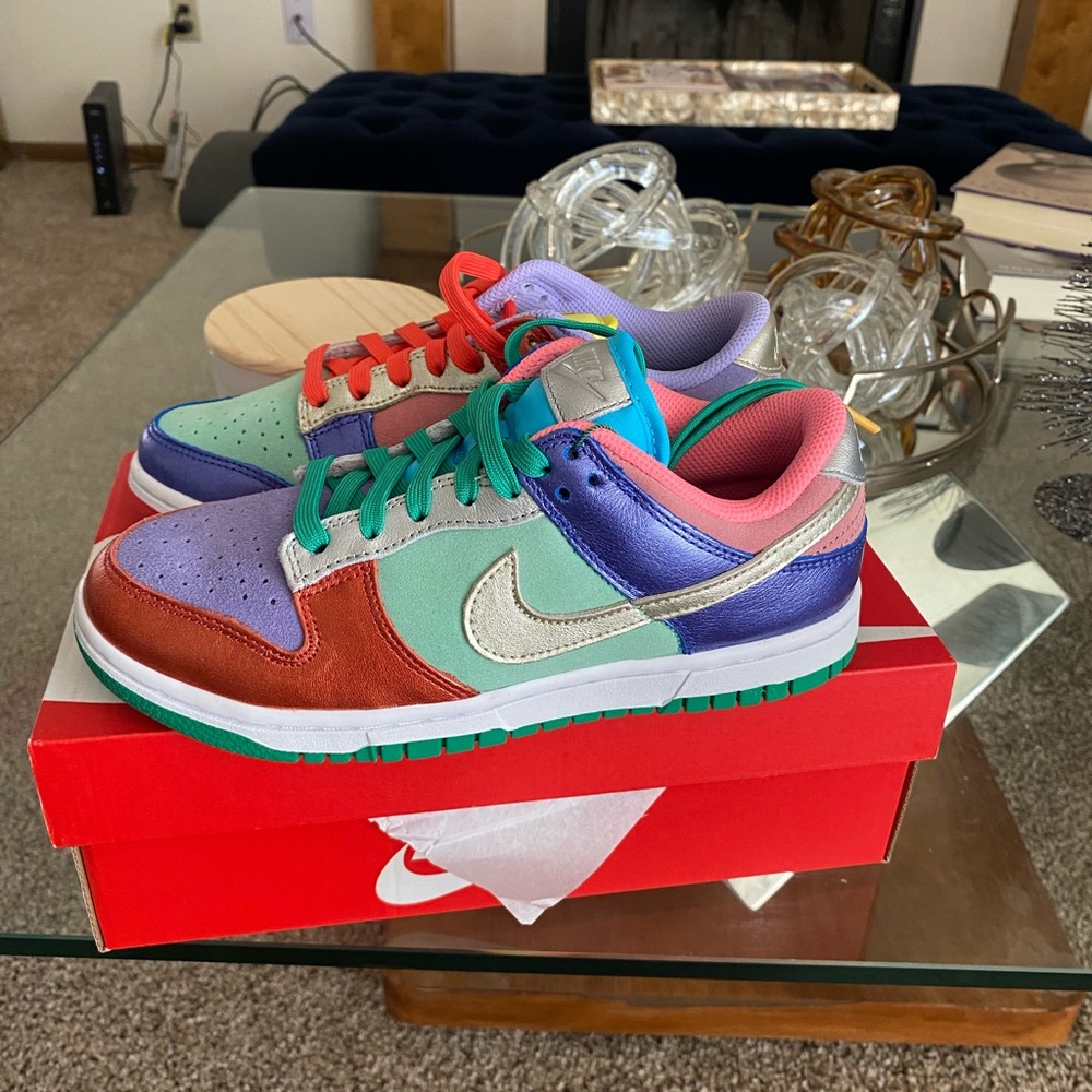 Authentic Nike dunk low sunset pulse silver